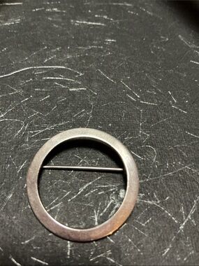 Elegant STERLING Silver Circle Brooch -still gorgeous~signed "sterling"